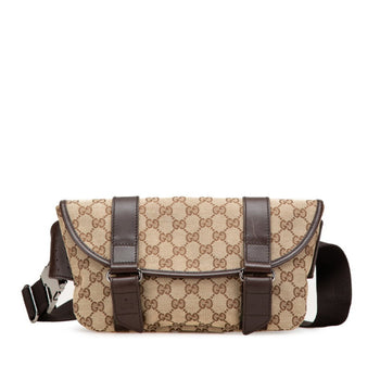 Gucci Gg Canvas Waist Bag/Body Bag 145851 Beige/Brown Canvas/Leather