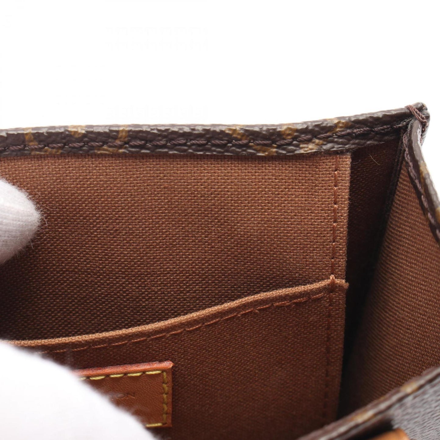 Louis Vuitton Petite Sac Plat Handbag Coated Canvas Leather Monogram