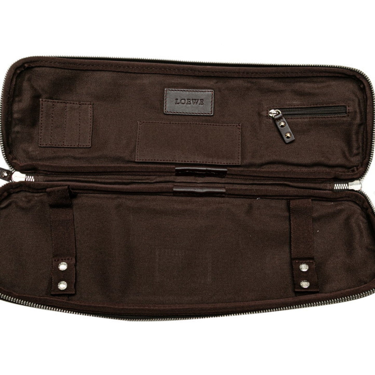 Loewe Anagram Clutch Bag Second Black Brown Pvc Leather