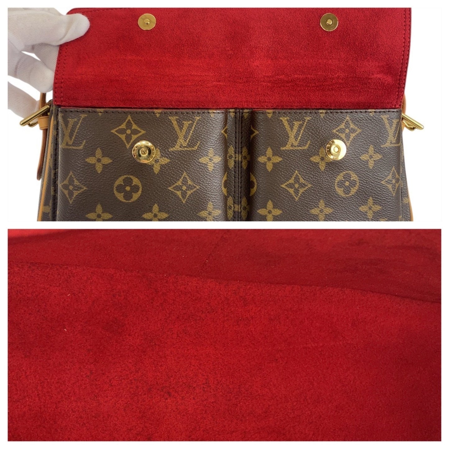 Louis Vuitton Monogram Viva Cite Mm Brown Leather Shoulder Bag With Gold Hardware