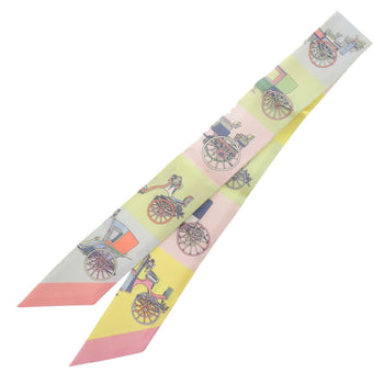 Herms Twilly Voitures Exquises Elaborate Carriage Silk Multicolor Scarf Muffler 0142 Hermes