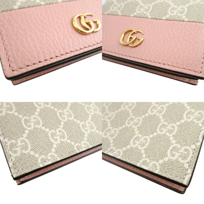 Like New Gucci Gg Marmont 658610 Compact Leather Wallet In Supreme Pink