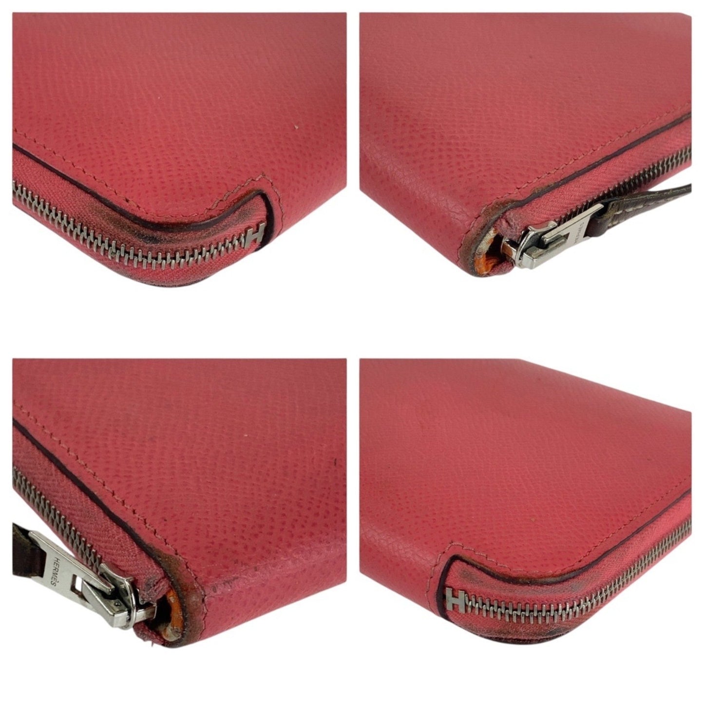Hermes Azap Long Silk In Rose Azalee Pink Silver Hardware Epsom Leather Wallet C Stamp