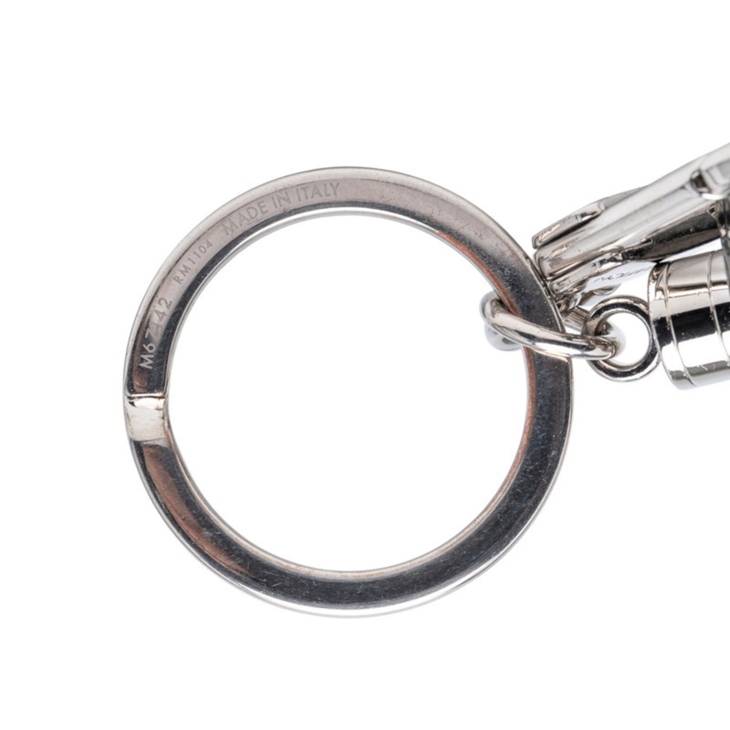 Louis Vuitton Porte-Cls Cube Charm Keychain Bag M67142 Silver Metal