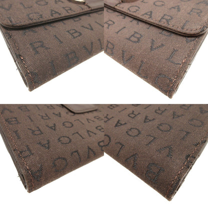 Bvlgari Canvas Brown Double Long Wallet 0111Bvlgari