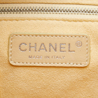 Chanel Perforated Coco Mark No. 5 Handbag Tote Bag Yellow Patent Leather