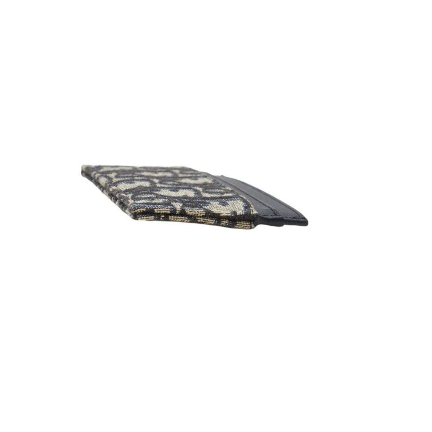 Christian Dior Dior Oblique Jacquard 30 Montaigne Freesia Card Holder/Card Case In Navy/Beige