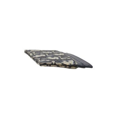 Christian Dior Dior Oblique Jacquard 30 Montaigne Freesia Card Holder/Card Case In Navy/Beige