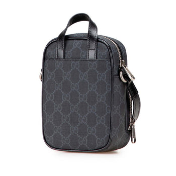 Gucci Interlocking G Shoulder Bag 672952 Black Pvc Leather
