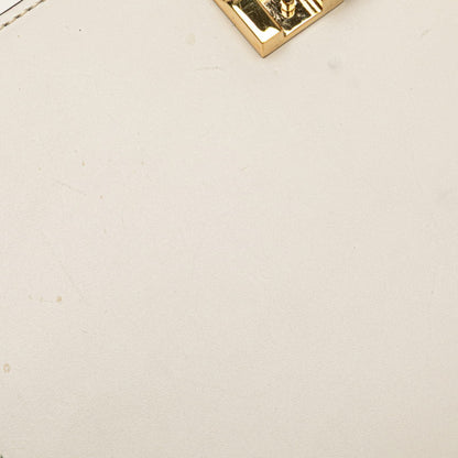 Gucci Sylvie Embroidered Handbag/Shoulder Bag 2Way 421882 White Leather