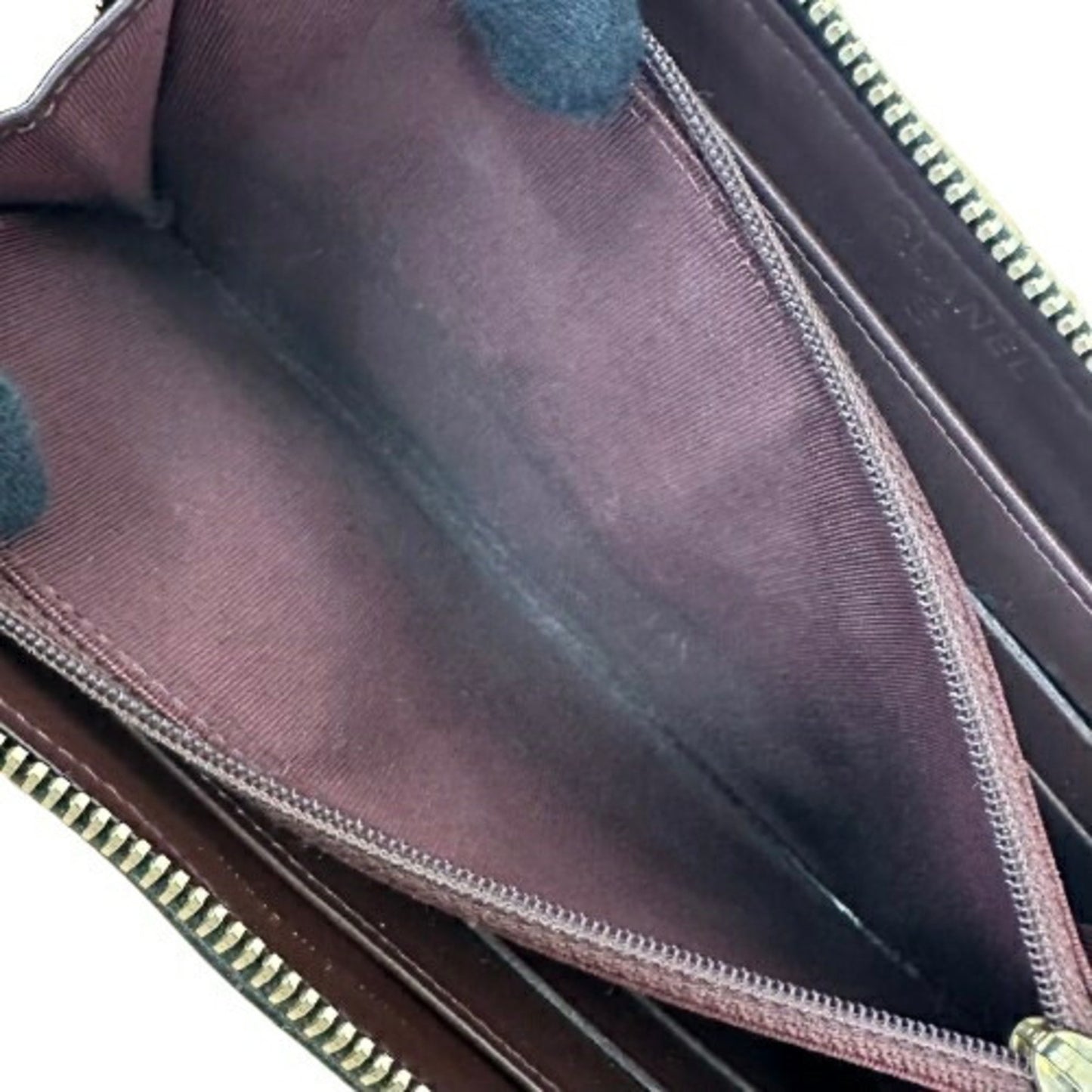 Chanel Caviar Skin Round Wallet Black Long