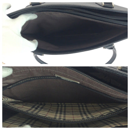 Burberry Nova Check Black Tote Bag With Silver Hardware