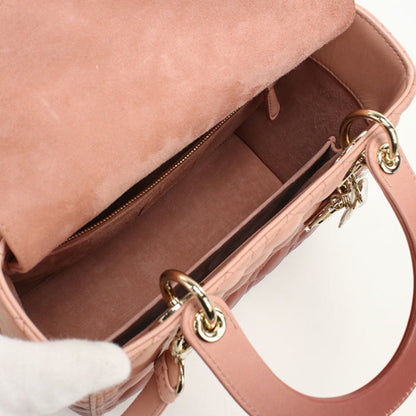 Christian Dior Dior Lady Dior Medium Handbag In Pink
