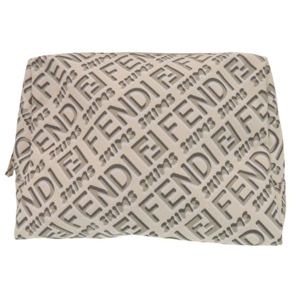 Unused Fendi X Skims Collaboration Logo 8N0171 Nylon Beige Pouch Bag 0920 Fendi Skims