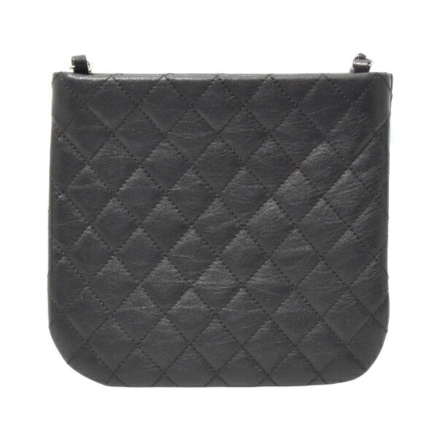 Chanel Chain Shoulder Bag Matelasse Uniform Coco Button Calf Leather Black