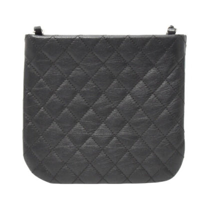 Chanel Chain Shoulder Bag Matelasse Uniform Coco Button Calf Leather Black