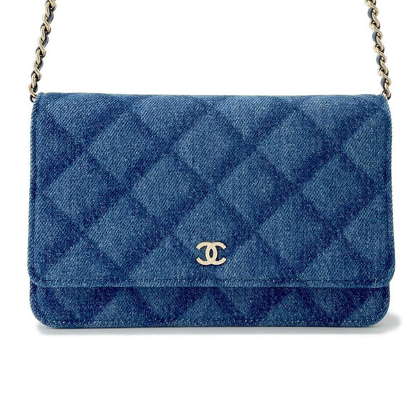 Leather - Chanel Chain/ Shoulder Wallet Denim