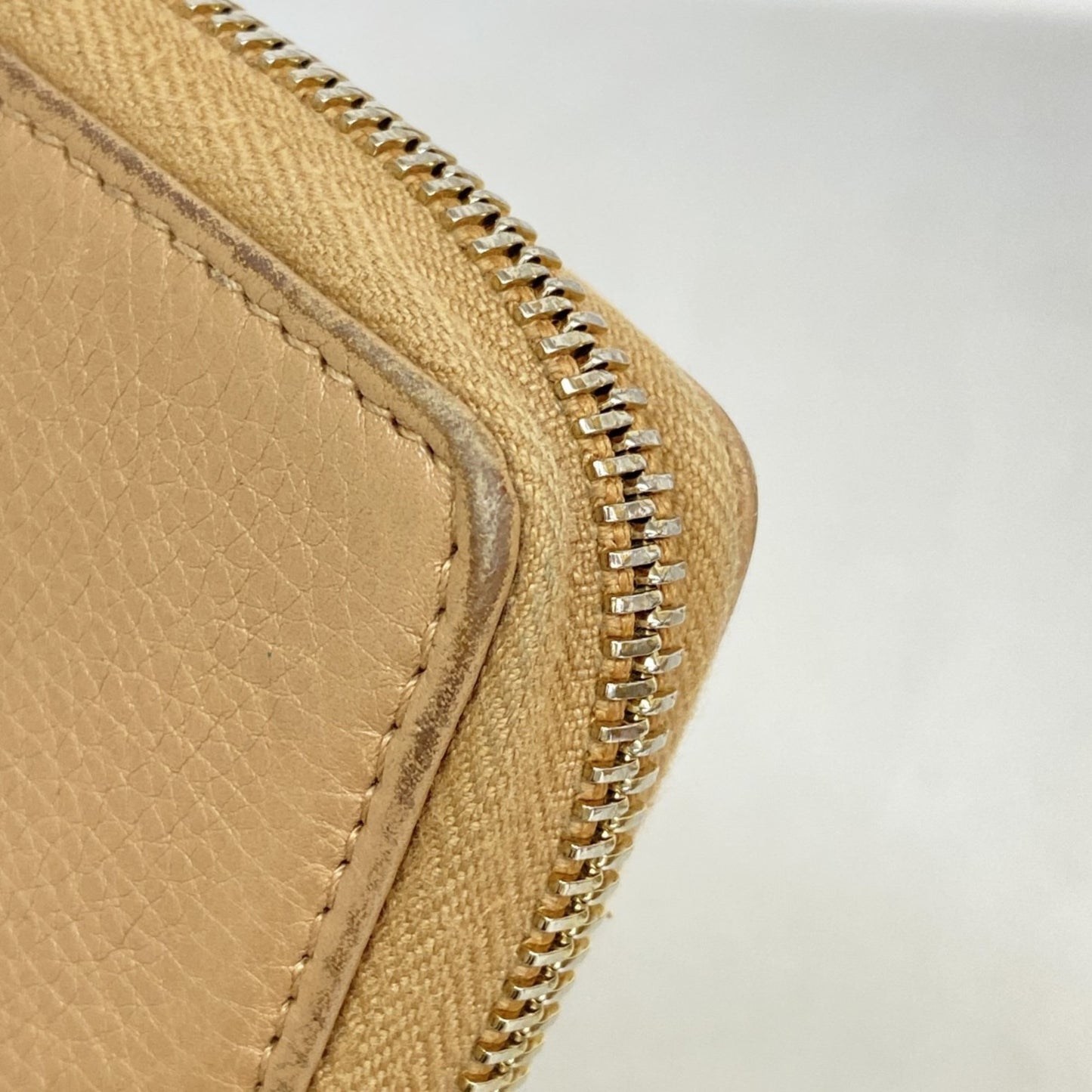 Gucci Bamboo Long Wallet 307984 Leather Beige Champagne