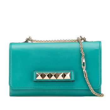 Valentino Rockstud Shoulder Bag In Green