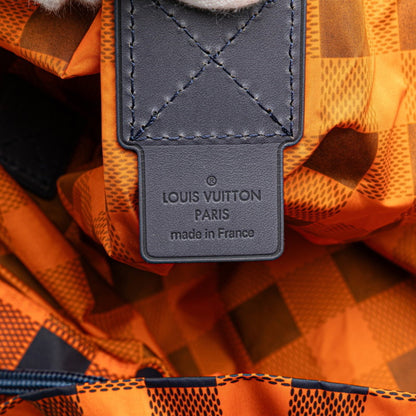 Louis Vuitton Damier Aventure Backpack N41188 Orange Navy Nylon Leather