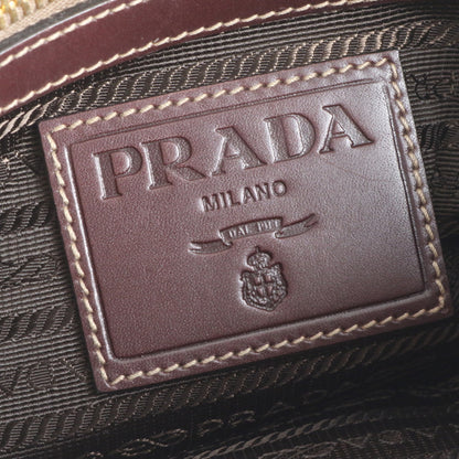 Prada Logo Jacquard Leather Shoulder Bag