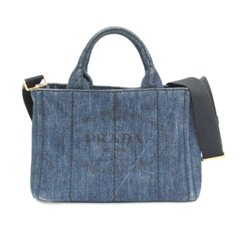 Prada Canapa Women'S Denim Shoulder Bag