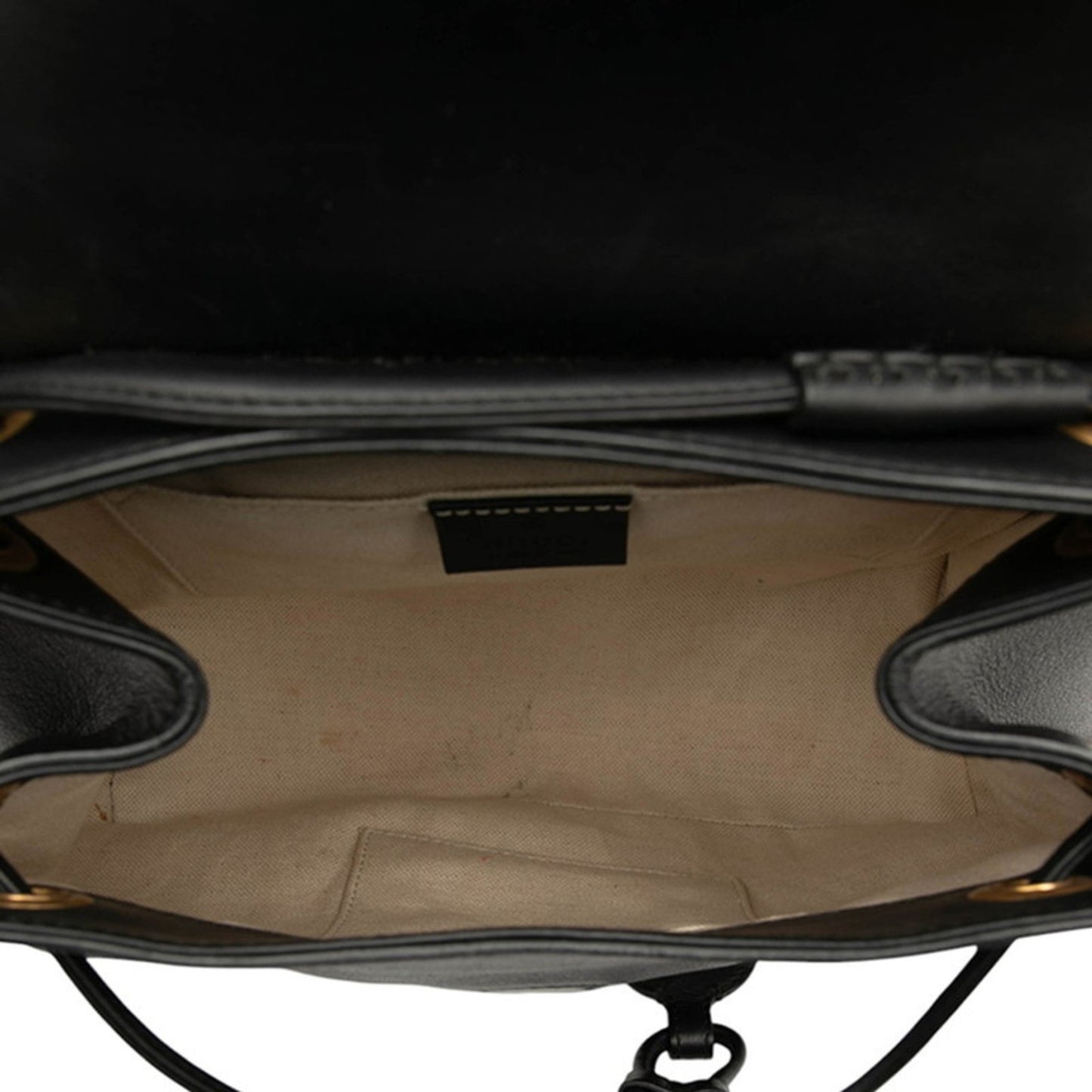 Gucci Gg Marmont Sherry Line Chain Backpack 432265 527066 Black Leather