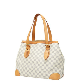 Louis Vuitton Damier Azur Hampstead Mm Tote Bag/Shoulder Bag N51206 White Leather