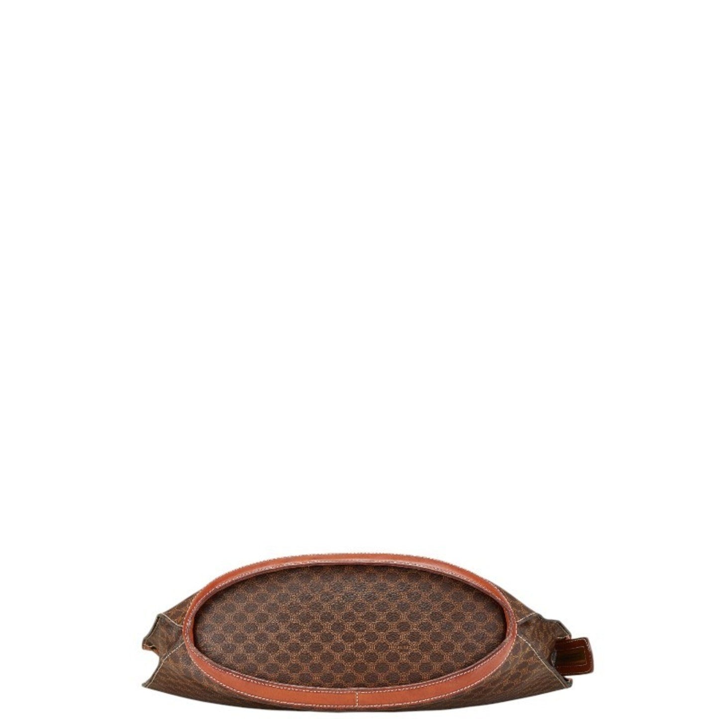 Celine Macadam Shoulder Bag Tote Brown Leather