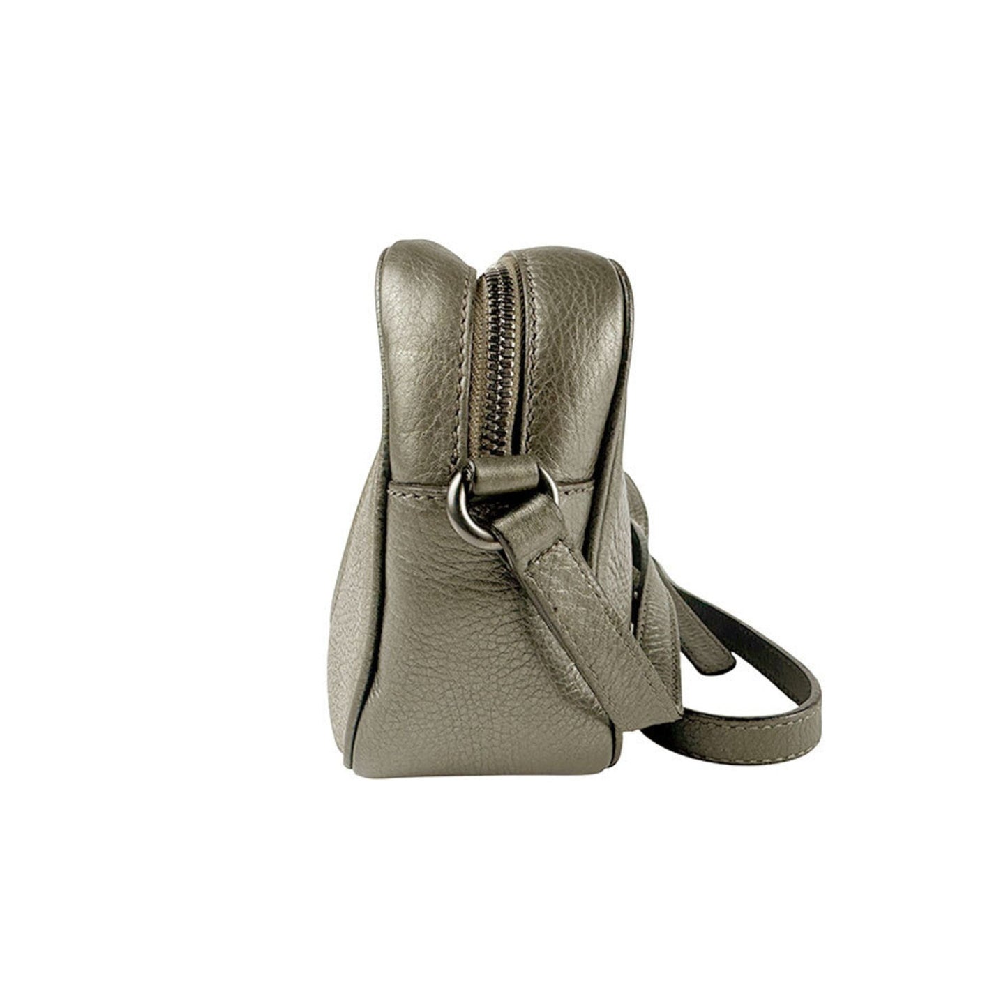Gucci Soho Shoulder Bag In Grey Gold And Khaki Gray Leather
