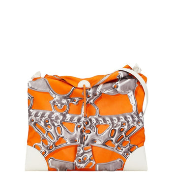 Hermes Silky City Pm Shoulder Bag Orange Silk Leather
