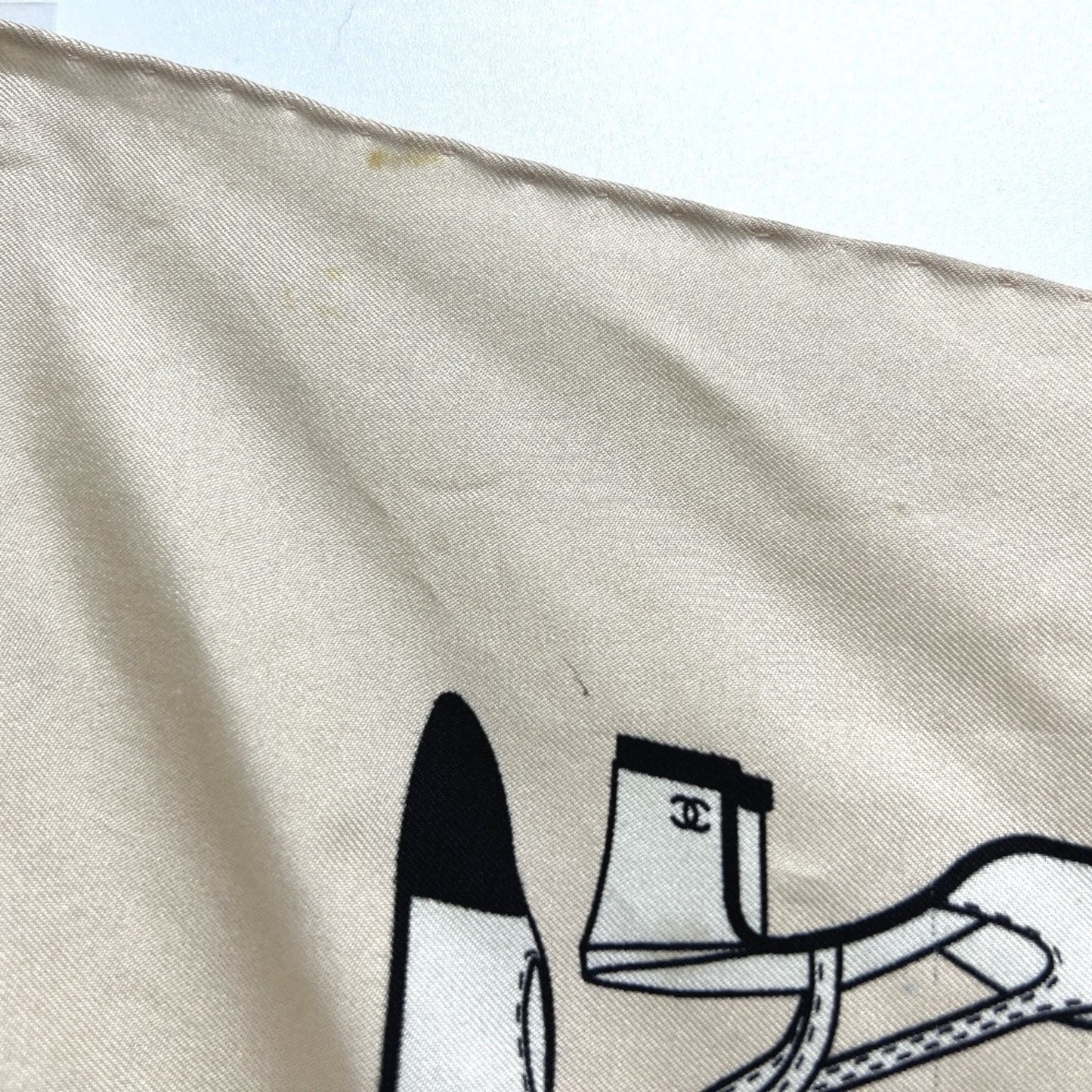 Chanel Chanel Pump Motif Apparel Stole Large Scarf Muffler Silk