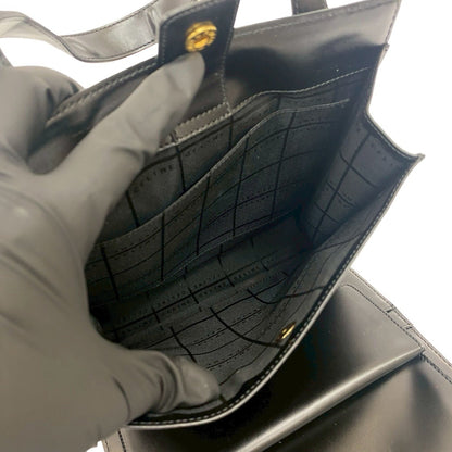 Celine Macadam Blason Pattern Leather Handbag/Mini Tote Bag In Black