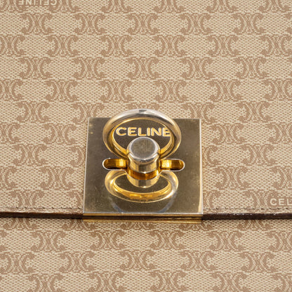 Celine Old Macadam Handbag Pvc Beige