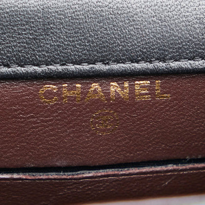 Chanel Matelasse Coco Mark Crossbody Chain Shoulder Bag In Black Lambskin