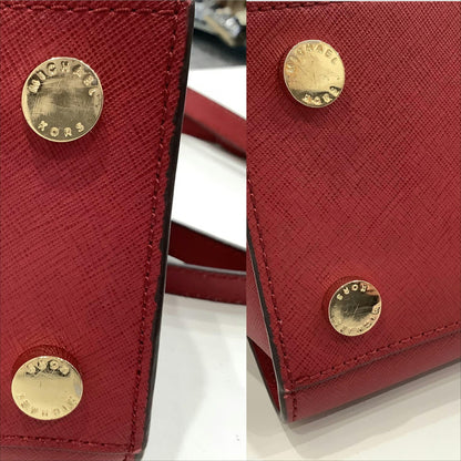 Michael Kors Michael Kors Red Bag Leather Studs Hand Shoulder Ja-23952