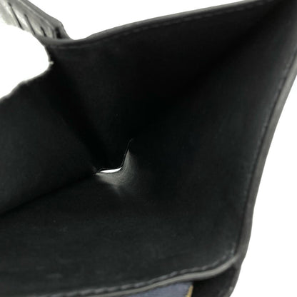 Celine Triomphe Tri-Fold Wallet Canvas Leather Navy