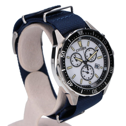 Citizen H500-002C602 Collection White Dial Eco-Drive Chronograph Watch In Black