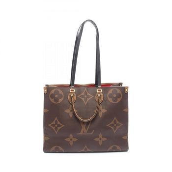 Louis Vuitton On The Go Gm Shoulder Bag In Coated Canvas And Leather With Monogram Giant Reverse