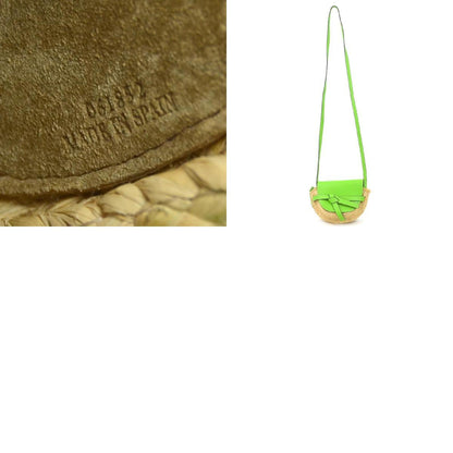 Loewe Shoulder Bag Mini Gate Raffia Leather Natural Light Green