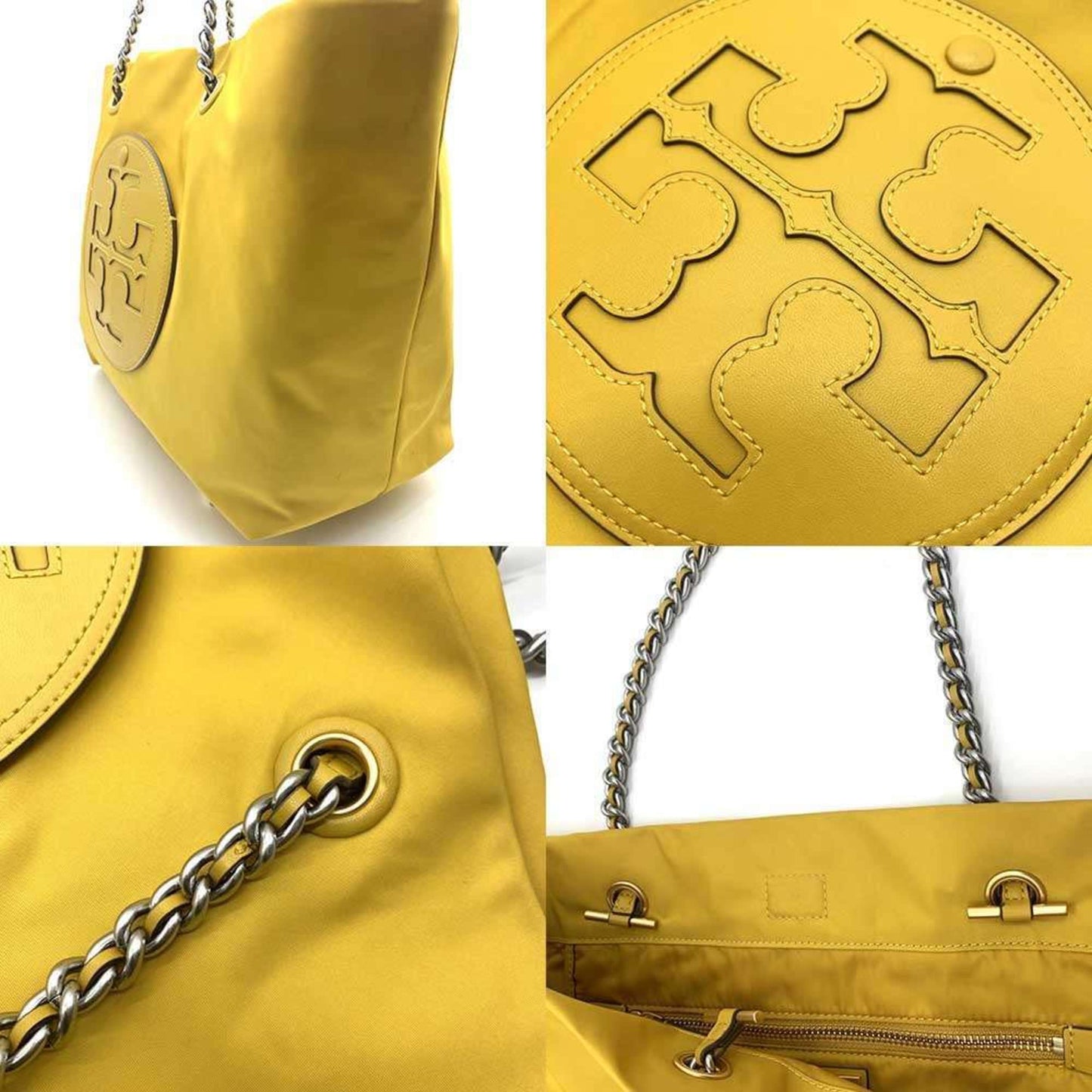 Tory Burch Ella Chain Tote In Yellow Nylon