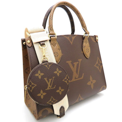 Louis Vuitton Louis Vuitton Monogram Giant Reverse On-The-Go Pm M46373 Handbag 2Way Brown 352427