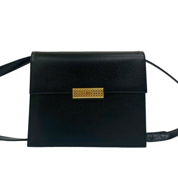 Christian Dior Vintage Cd Logo Hardware Leather Shoulder Bag/Pochette/Sacoche Black 23-10
