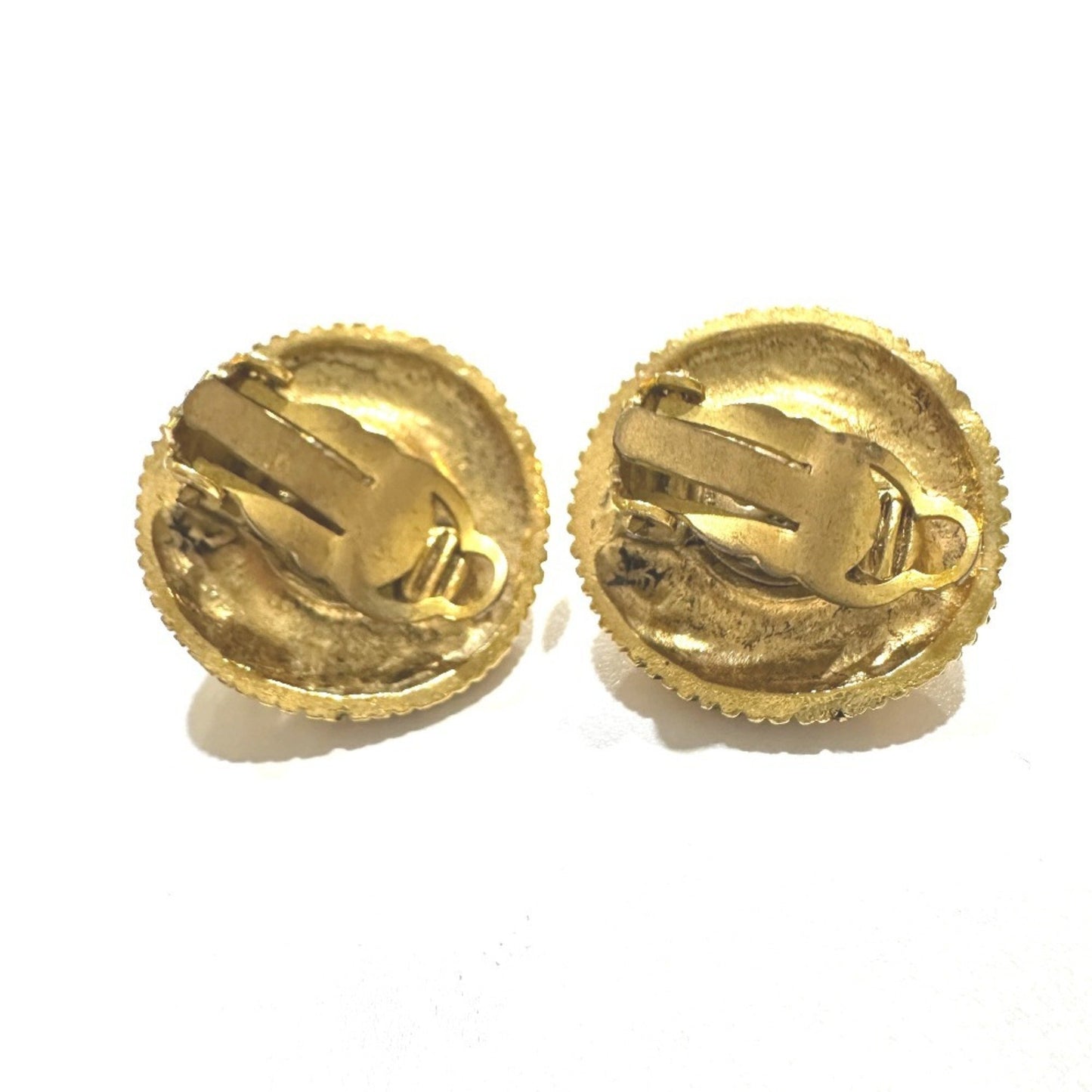 Chanel Clear Stone Earrings Metal