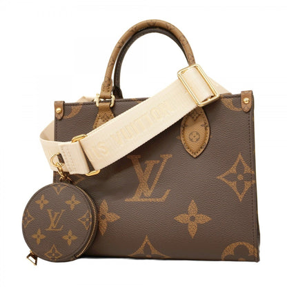 Louis Vuitton Monogram Giant Reverse On-The-Go Pm Handbag M46373 Brown 2-Way Bag
