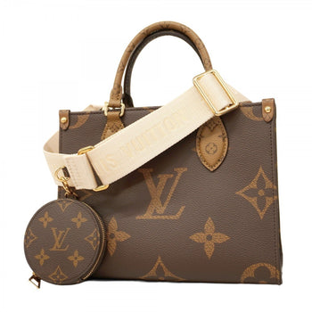 Louis Vuitton Monogram Giant Reverse On-The-Go Pm Handbag M46373 Brown 2-Way Bag