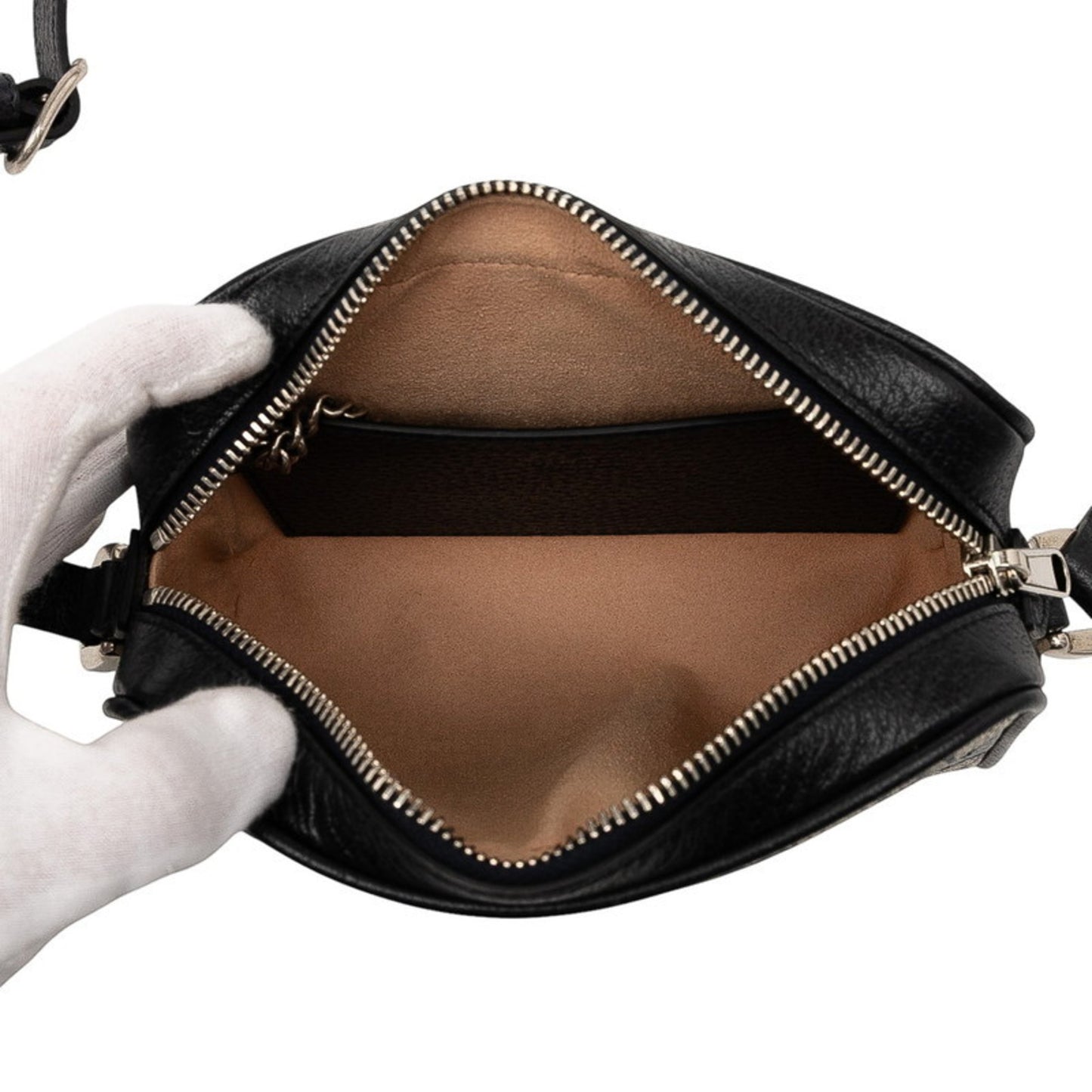 Gucci Gg Supreme Ophidia Shoulder Bag 517350 Navy Beige Leather