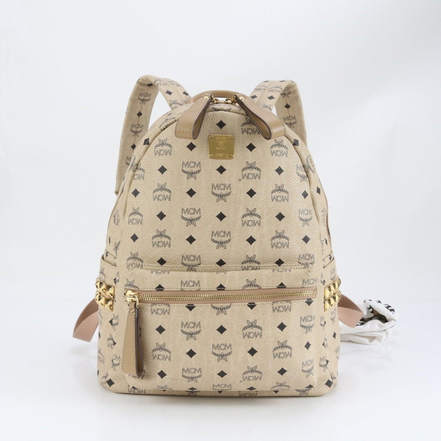 Mcm Visetos Studded Leather Backpack