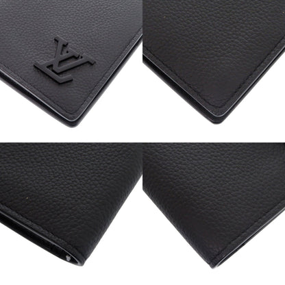 Louis Vuitton Portefeuille Brazza Nm Lv Aerogram Leather Black Long Wallet