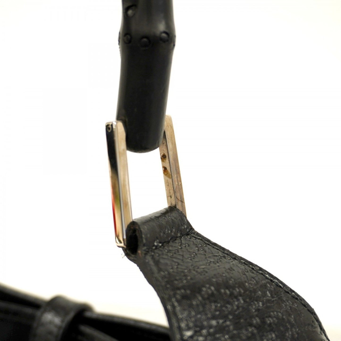 Gucci Bamboo 001 4060 Canvas Handbag Black